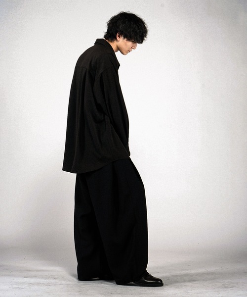 NO ID.(ノーアイディ)の「【NO ID.】Double Breasted Drape Over Shirt / ダブルブレストドレープオーバーシャツ(シャツ/ブラウス・メンズ・ホワイト/ブラック/グレー・ONE SIZE)」の9枚目の写真