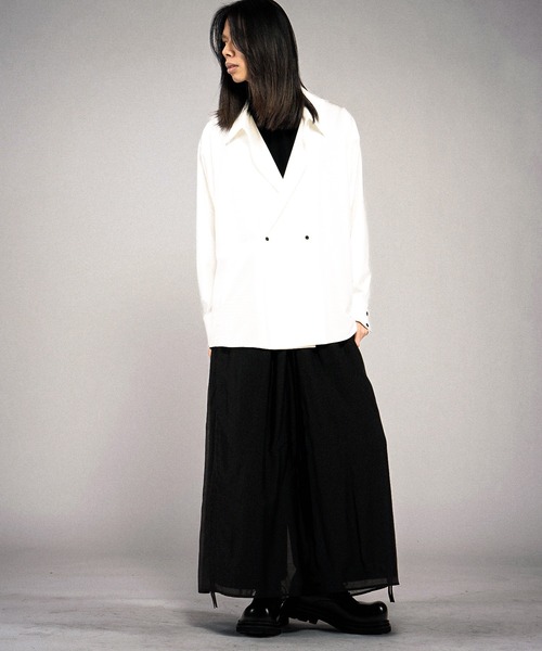 NO ID.(ノーアイディ)の「【NO ID.】Double Breasted Drape Over Shirt / ダブルブレストドレープオーバーシャツ(シャツ/ブラウス・メンズ・ホワイト/ブラック/グレー・ONE SIZE)」の19枚目の写真