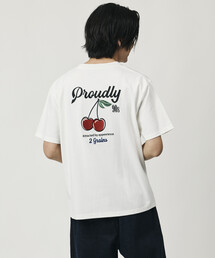 限定展開 リラックスフィット デザインバック刺繍 クルーネック Tシャツ / Cherry / リンガー