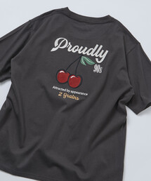 限定展開 リラックスフィット デザインバック刺繍 クルーネック Tシャツ / Cherry / リンガー