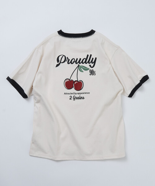 FREAK'S STORE(フリークスストア)の「限定展開 リラックスフィット デザインバック刺繍 クルーネック Tシャツ / Cherry / リンガー(Tシャツ/カットソー・メンズ・ナチュラル/チャコールグレー/ホワイト・X-LARGE/LARGE/MEDIUM)」の13枚目の写真