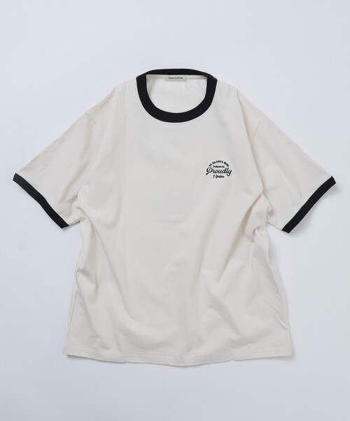 FREAK'S STORE(フリークスストア)の「限定展開 リラックスフィット デザインバック刺繍 クルーネック Tシャツ / Cherry / リンガー(Tシャツ/カットソー・メンズ・ナチュラル/チャコールグレー/ホワイト・X-LARGE/LARGE/MEDIUM)」の16枚目の写真