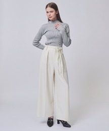 SWINGLE | リボンベルトタックフレアワイドパンツ(その他パンツ)