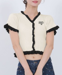 MARY QUANT（マリークワント）の「リブフリル カーディガン（カーディガン/ボレロ）」