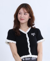 MARY QUANT（マリークワント）の「リブフリル カーディガン（カーディガン/ボレロ）」