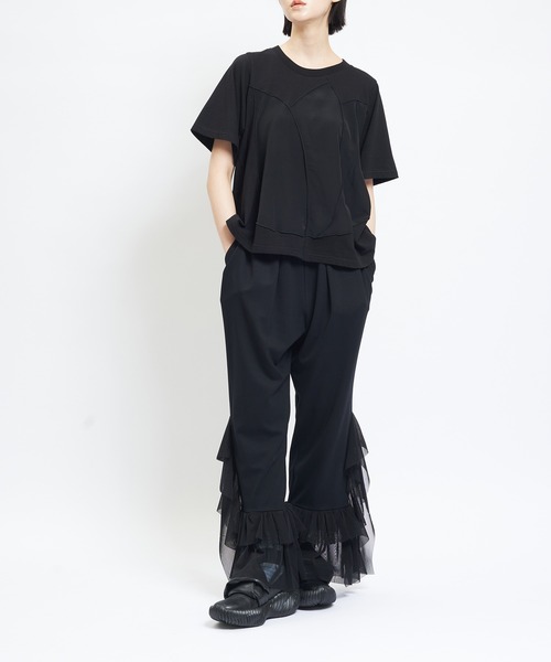 gomme(ゴム)の「ヘムフリルポンチパンツ(その他パンツ・レディース・ブラック・MEDIUM)」の2枚目の写真