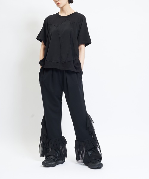gomme(ゴム)の「ヘムフリルポンチパンツ(その他パンツ・レディース・ブラック・MEDIUM)」の3枚目の写真
