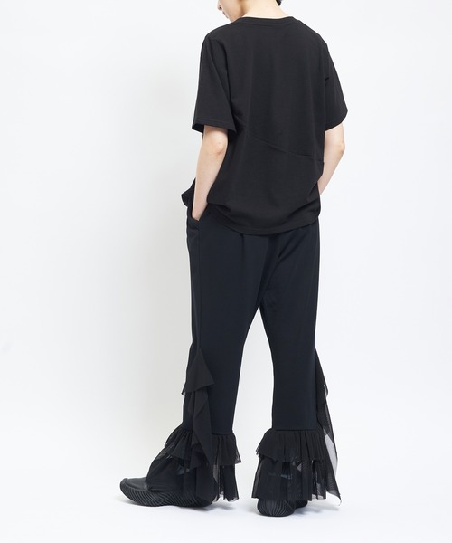gomme(ゴム)の「ヘムフリルポンチパンツ(その他パンツ・レディース・ブラック・MEDIUM)」の4枚目の写真
