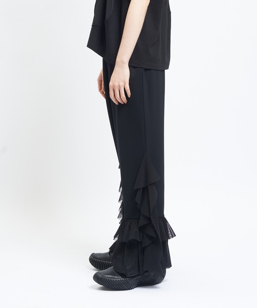 gomme(ゴム)の「ヘムフリルポンチパンツ(その他パンツ・レディース・ブラック・MEDIUM)」の6枚目の写真