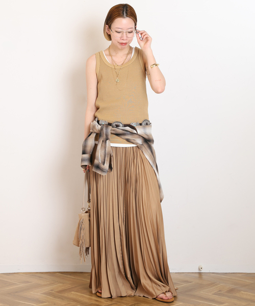 AP STUDIO(エーピーストゥディオ)の「プリーツスカート(スカート・レディース・スミクロ/ブラウン/タン・36/38)」の9枚目の写真