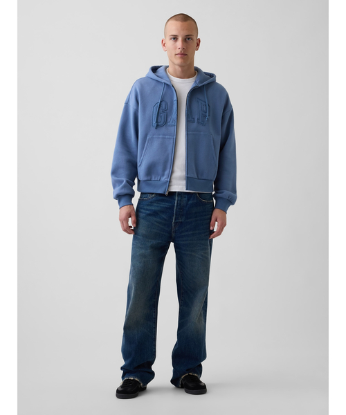 GAP(ギャップ)の「ヴィンテージソフト オーバーサイズ GAPロゴ ジップアップパーカー(パーカー・メンズ・ブラック/ブルー・XS/S/M/L/XL)」の11枚目の写真