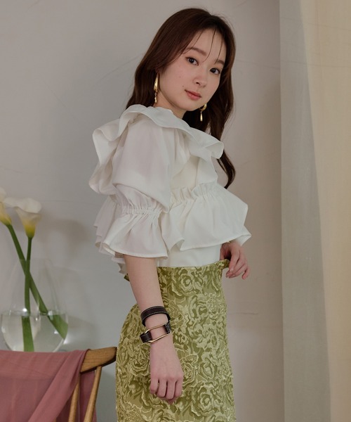mideal(マイディール)の「2way frill blouse / 2wayフリルブラウス(シャツ/ブラウス・レディース・ライトグリーン/ホワイト/ブラック・FREE)」の21枚目の写真