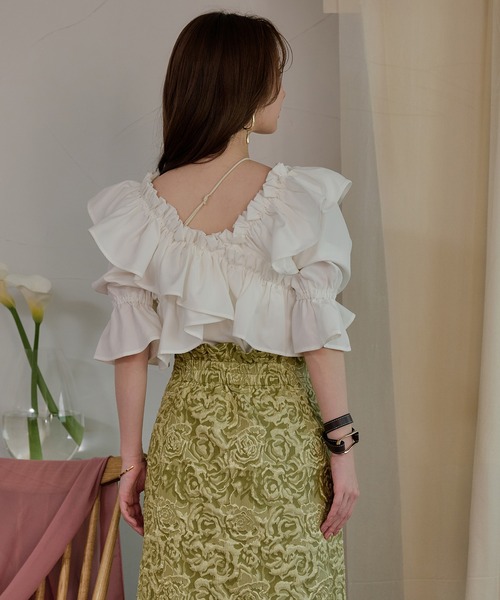 mideal(マイディール)の「2way frill blouse / 2wayフリルブラウス(シャツ/ブラウス・レディース・ライトグリーン/ホワイト/ブラック・FREE)」の22枚目の写真