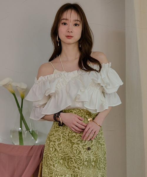 mideal（マイディール）の「2way frill blouse / 2wayフリルブラウス（シャツ/ブラウス・レディース・ライトグリーン/ホワイト/ブラック・FREE）」の22枚目の写真
