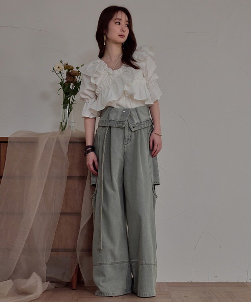 2way frill blouse / 2wayフリルブラウス（シャツ/ブラウス）｜mideal