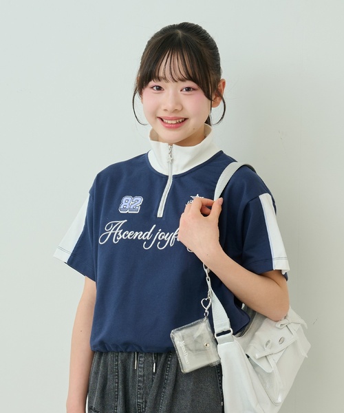 ハーフジップ半袖Tシャツ（Tシャツ/カットソー）｜mezzo piano Junior