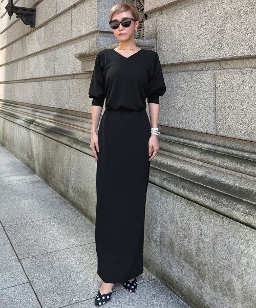 JENNE(ジェンヌ)の「カットソーIラインワンピース(ワンピース・レディース・ネイビー/ブラック・SMALL/MEDIUM/LARGE)」の2枚目の写真