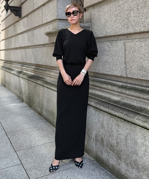 JENNE(ジェンヌ)の「カットソーIラインワンピース(ワンピース・レディース・ネイビー/ブラック・SMALL/MEDIUM/LARGE)」の3枚目の写真