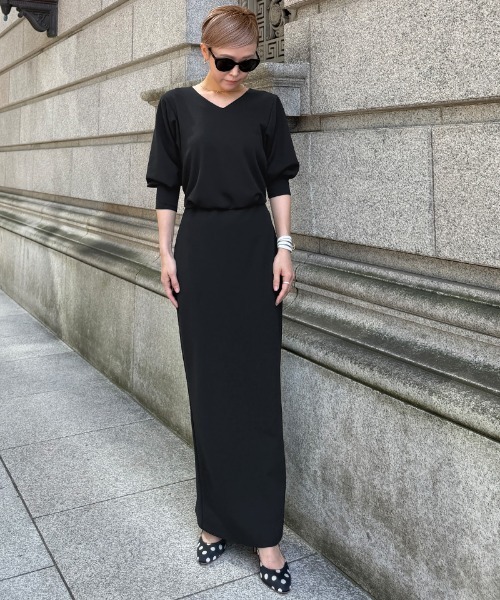 JENNE(ジェンヌ)の「カットソーIラインワンピース(ワンピース・レディース・ネイビー/ブラック・SMALL/MEDIUM/LARGE)」の4枚目の写真