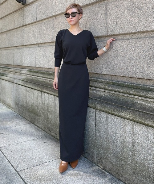JENNE(ジェンヌ)の「カットソーIラインワンピース(ワンピース・レディース・ネイビー/ブラック・SMALL/MEDIUM/LARGE)」の13枚目の写真