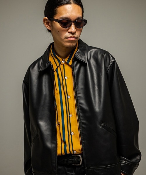 430(フォーサーティ)の「mj11490- LEATHER TRACKER JACKET レザージャケット(26-074)(ブルゾン・メンズ・ブラック・3/2/1/0)」の21枚目の写真