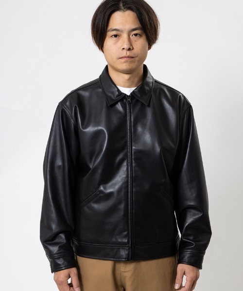 430(フォーサーティ)の「mj11490- LEATHER TRACKER JACKET レザージャケット(26-074)(ブルゾン・メンズ・ブラック・3/2/1/0)」の8枚目の写真