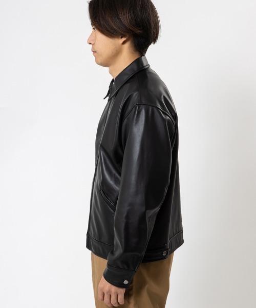430(フォーサーティ)の「mj11490- LEATHER TRACKER JACKET レザージャケット(26-074)(ブルゾン・メンズ・ブラック・3/2/1/0)」の9枚目の写真