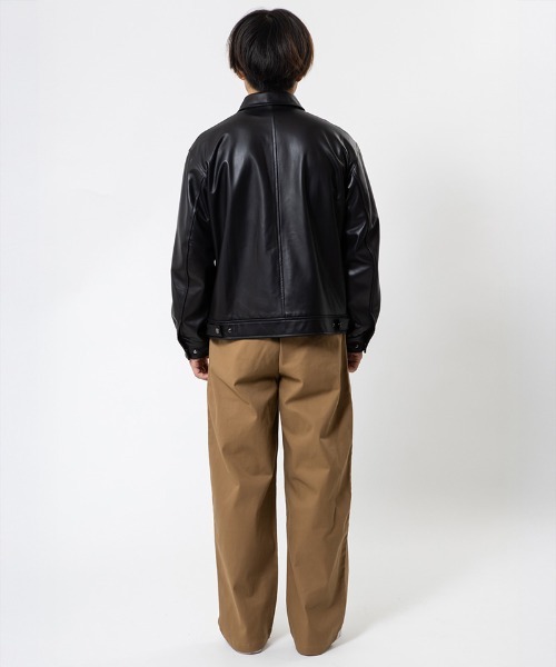 430(フォーサーティ)の「mj11490- LEATHER TRACKER JACKET レザージャケット(26-074)(ブルゾン・メンズ・ブラック・3/2/1/0)」の13枚目の写真