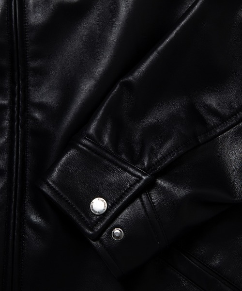 430(フォーサーティ)の「mj11490- LEATHER TRACKER JACKET レザージャケット(26-074)(ブルゾン・メンズ・ブラック・3/2/1/0)」の16枚目の写真