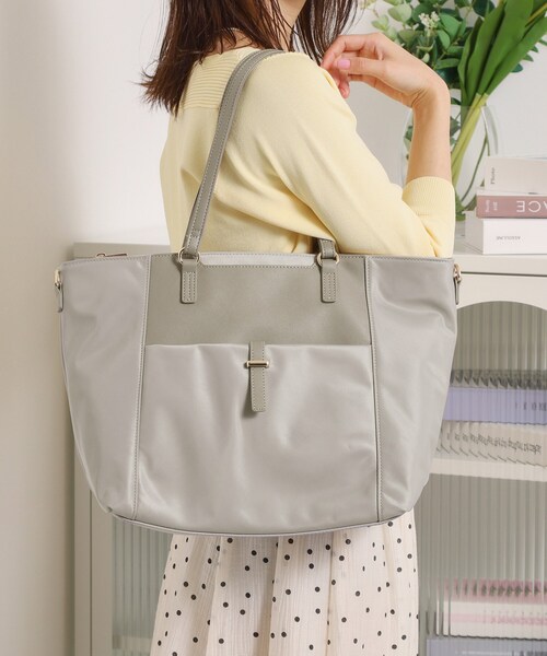 ITS'DEMO(イッツデモ)の「<人間工学>A4トート(トートバッグ・レディース・ナチュラル/グレー/ベビーピンク/ブラック・00)」の1枚目の写真