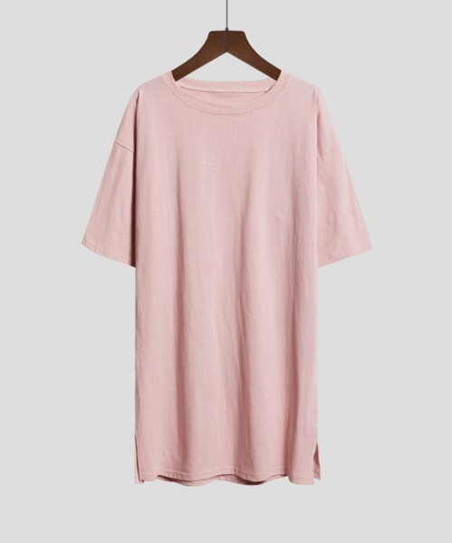 SEU(エスイーユー)の「UVカット ・接触冷感 チュニックTシャツ サイドスリット 【オフィスカジュアル】【きれいめカジュアル】 レディース韓国風(Tシャツ/カットソー・レディース・ホワイト/ピンク/ブラック/ベージュ/ミント/グレー・フリー)」の7枚目の写真