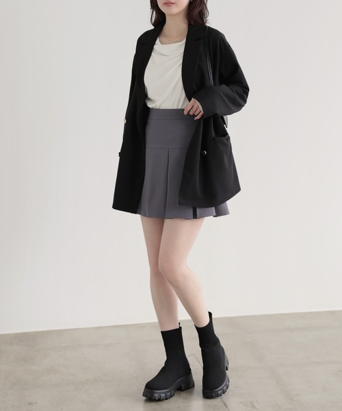 nouvellemoi（ヌーベルモイ）の「プリーツミニショートパンツ（その他パンツ・レディース・ブラウン/グレイッシュベージュ/ブラック/グレー・S/M/L）」の7枚目の写真