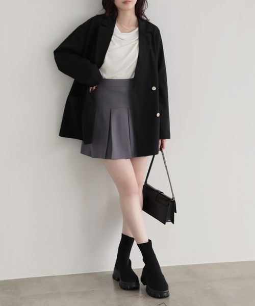 nouvellemoi（ヌーベルモイ）の「プリーツミニショートパンツ（その他パンツ・レディース・ブラウン/グレイッシュベージュ/ブラック/グレー・S/M/L）」の8枚目の写真