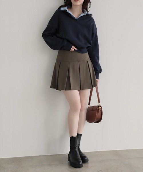 nouvellemoi（ヌーベルモイ）の「プリーツミニショートパンツ（その他パンツ・レディース・ブラウン/グレイッシュベージュ/ブラック/グレー・S/M/L）」の12枚目の写真