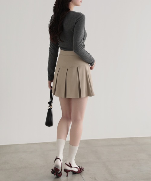 nouvellemoi（ヌーベルモイ）の「プリーツミニショートパンツ（その他パンツ・レディース・ブラウン/グレイッシュベージュ/ブラック/グレー・S/M/L）」の19枚目の写真