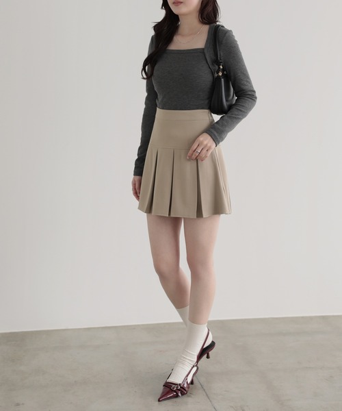 nouvellemoi（ヌーベルモイ）の「プリーツミニショートパンツ（その他パンツ・レディース・ブラウン/グレイッシュベージュ/ブラック/グレー・S/M/L）」の20枚目の写真