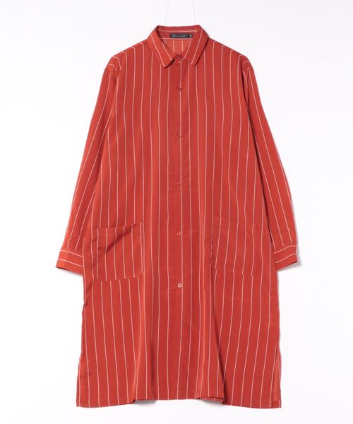 revertical(リバーティカル)の「ミニマルデザイン ロング丈ポケットシャツ(シャツ/ブラウス・メンズ・テラコッタ/ネイビー/グレー/チャコール・LARGE/MEDIUM)」の1枚目の写真