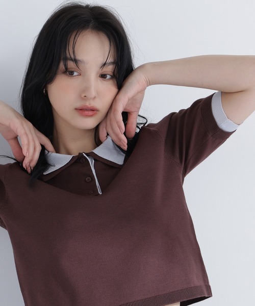 【25AW】H BEAUTY&YOUTH ナッピングウール4Bポロカラーニット エイチ ビューティー＆ユースのポロシャツの商品一覧｜ユナイテッド