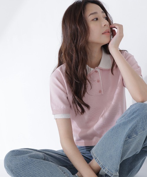 ダブルカラーポロニット（ポロシャツ）｜NATURAL BEAUTY BASIC