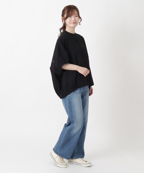 one'sterrace(ワンズテラス)の「コットン ドルマンスリーブ ワイドシャツ(シャツ/ブラウス・レディース・ブラック系8/その他/アイボリー系8・02)」の4枚目の写真