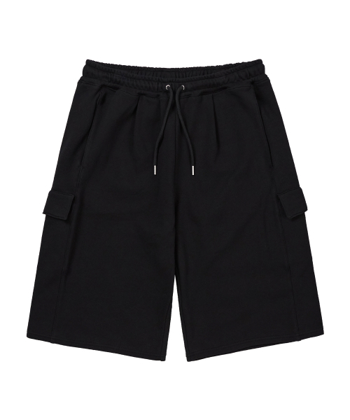 DRAW FIT（ドローフィット）の「ミニマルカーゴスウェットバミューダパンツ[ブラック]（その他パンツ・メンズ・その他・MEDIUM/LARGE/X-LARGE）」の4枚目の写真