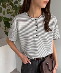 【WEB限定】ピコレース付ワッフルTシャツ