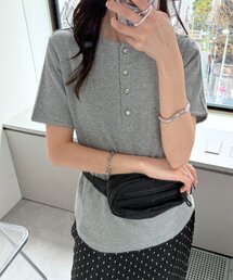 Drawer（ドゥロワー）＞ 18Gカシミヤシルクリブクルーネックニット
