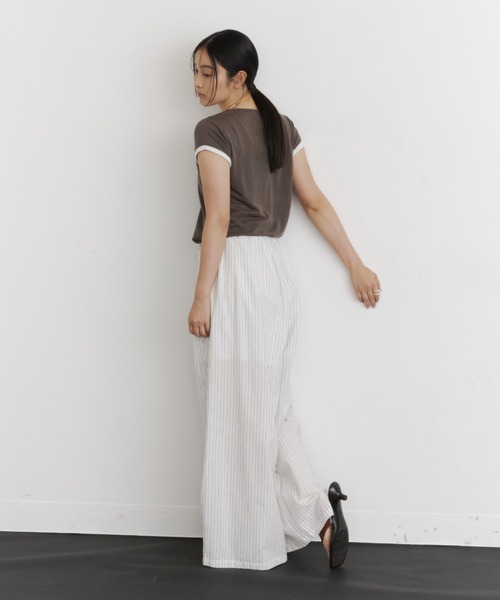 DFFUR.（ディフル）の「ピンストライプワイドシルエットパンツ（その他パンツ・レディース・オフホワイト/ブラック/ライトブルー・FREE）」の20枚目の写真