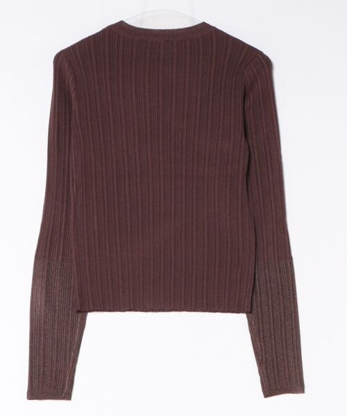 CIEL'AIR（シエルエアー）の「LINEN TOUCH RANDOM RIB PO（ﾘﾈﾝﾀｯﾁﾗﾝﾀﾞﾑﾘﾌﾞﾌﾟﾙｵｰﾊﾞｰ）（ニット/セーター・レディース・アイボリー/ブラウン・FREE）」の13枚目の写真