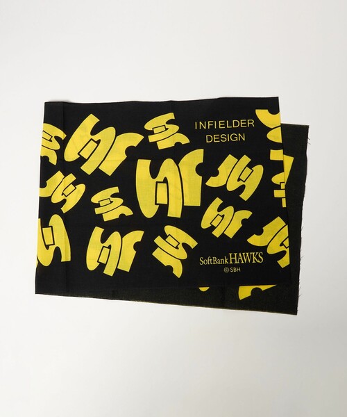 green label relaxing(グリーンレーベルリラクシング)の「【別注】<SoftBank HAWKS×INFIELDER DESIGN×GLR>てぬぐい(ハンカチ/ハンドタオル・メンズ・イエロー/ブラック・FREE)」の6枚目の写真