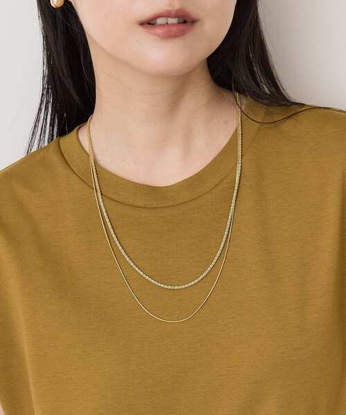 AMERICAN HOLIC(アメリカンホリック)の「【ステンレス】モールライクチェーン2連ネックレス(ネックレス・レディース・シルバー/ゴールド・FREE)」の2枚目の写真