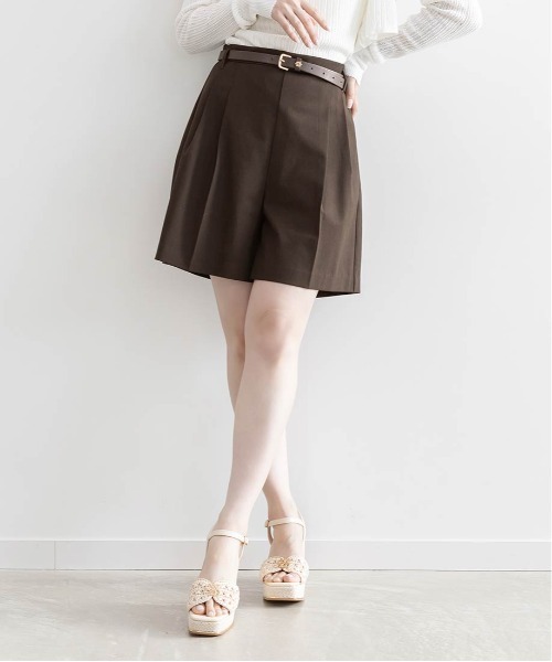 RANDA(ランダ)の「モノグラムベルト付きショートパンツ(その他パンツ・レディース・ベージュ/ライトグレー/ダークブラウン・0/1)」の6枚目の写真