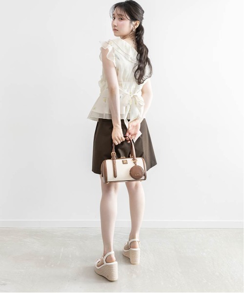 RANDA(ランダ)の「モノグラムベルト付きショートパンツ(その他パンツ・レディース・ベージュ/ライトグレー/ダークブラウン・0/1)」の10枚目の写真
