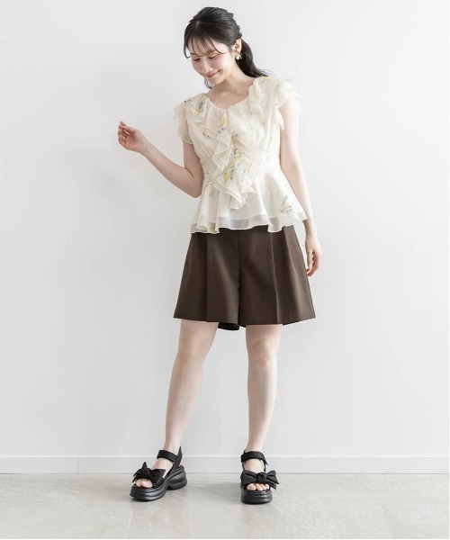 RANDA(ランダ)の「モノグラムベルト付きショートパンツ(その他パンツ・レディース・ベージュ/ライトグレー/ダークブラウン・0/1)」の11枚目の写真